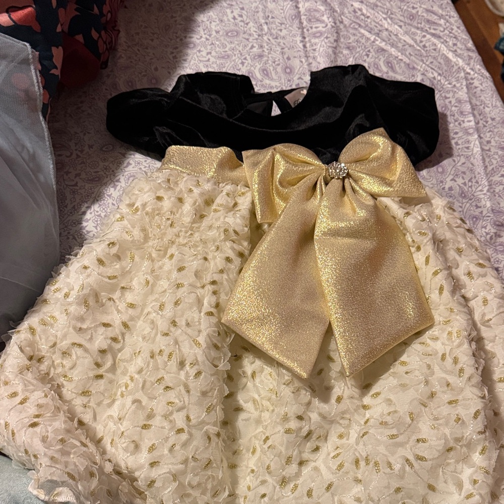 Rare Editions Black and Gold Formal Dress